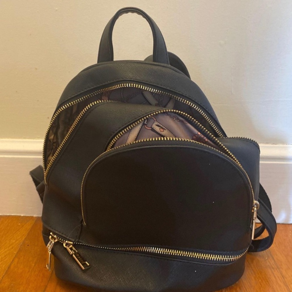 Black mini backpack